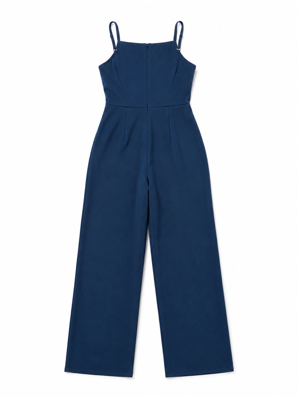 Row.a Women's Navy Wide-Leg Jumpsuit with Spaghetti Straps Size Small Euro Chic - Picture 3 of 6